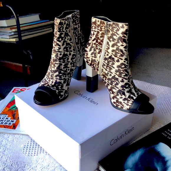 Clavin Klein Peep Toe Booties - Picture 1 of 1